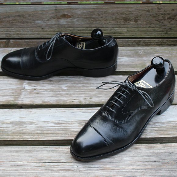 Vtg Dack’s Black Calfskin Cap Toe Oxford, Men's Size 8 E, EUC, Made in Canada - Picture 12 of 12